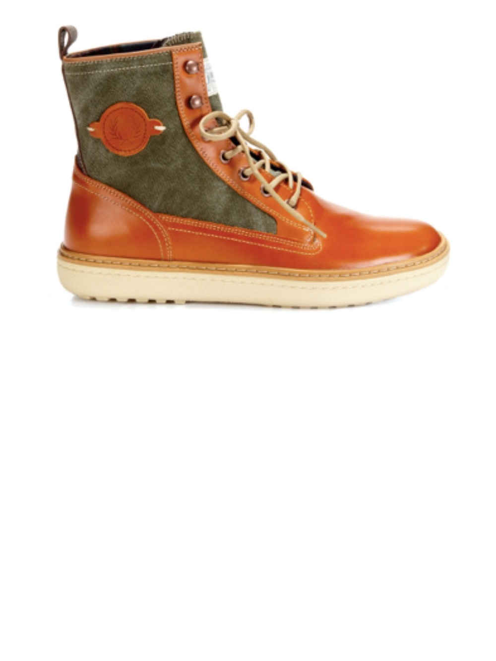 Fred Perry "Driscoll" (Stockport collection) canvas and leather high-top boots